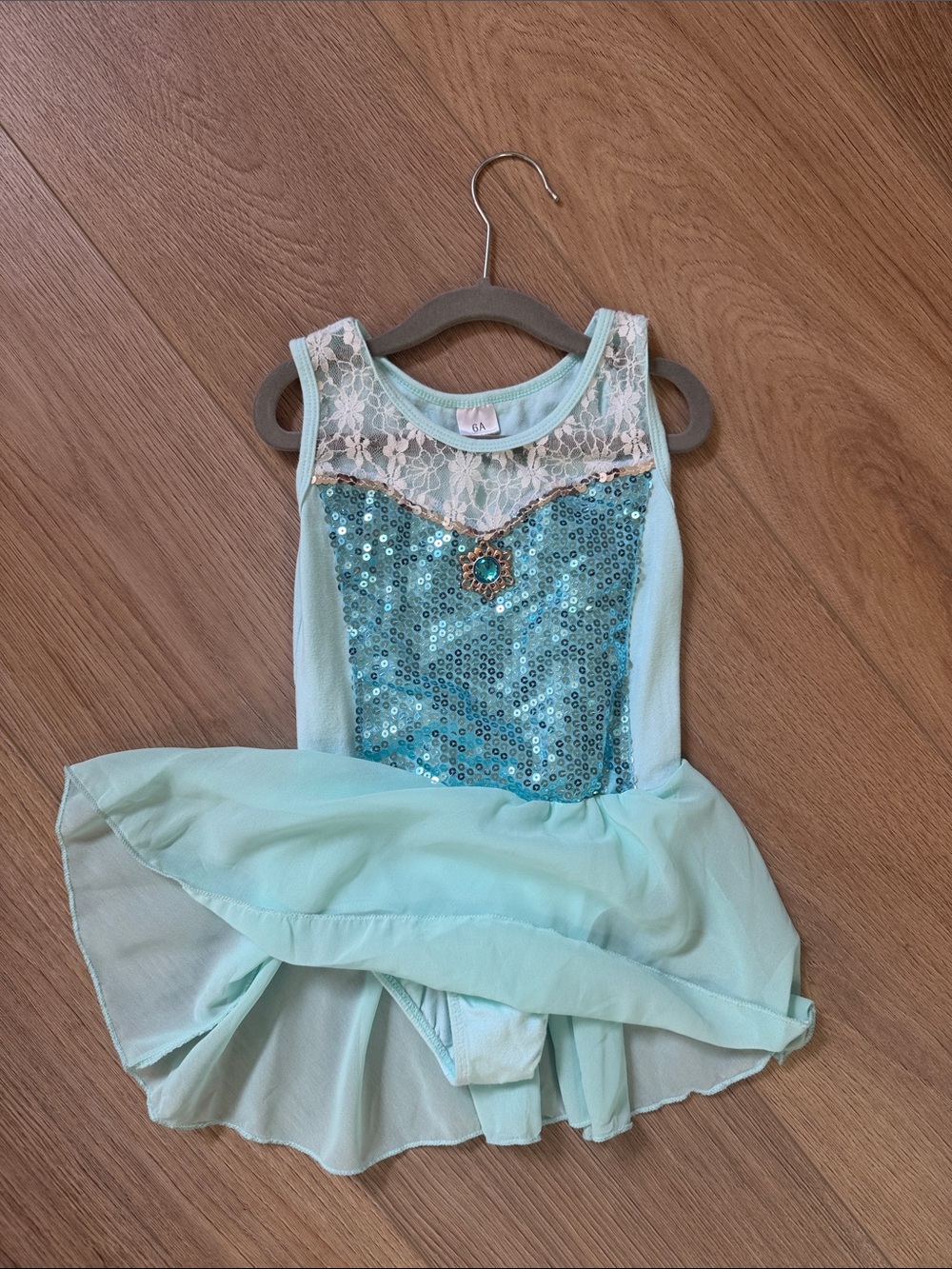 Light Blue Sequin Tulle Kids Costume Dress